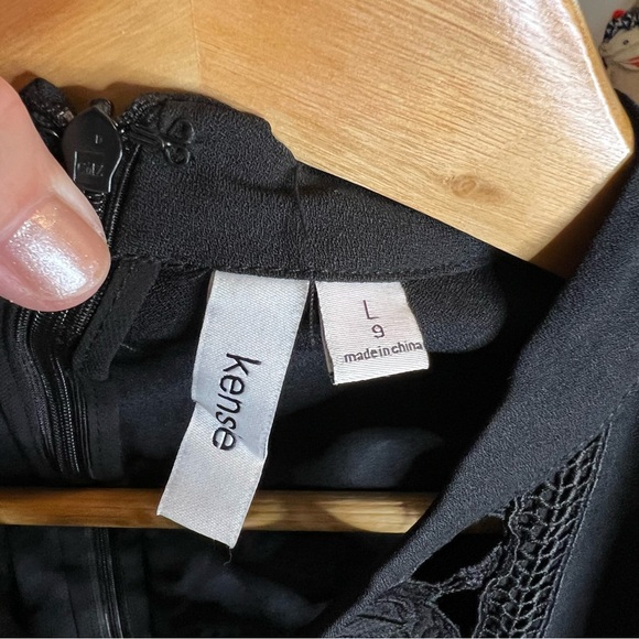 NWT Kensie little black dress with embroidery details and sheer long sleeves. - Picture 7 of 7